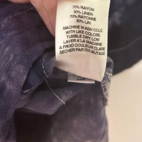 Amadi Anthropologie Hilde Double Breasted Linen Blend Tie Die Blazer Small - Picture 11 of 11